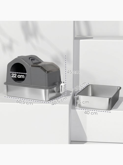 Maison de toilette chat - pelle, poignée - acier inox plastique - Kiabi Maison de toilette chat - pelle, poignée - acier inox plastique - Kiabi