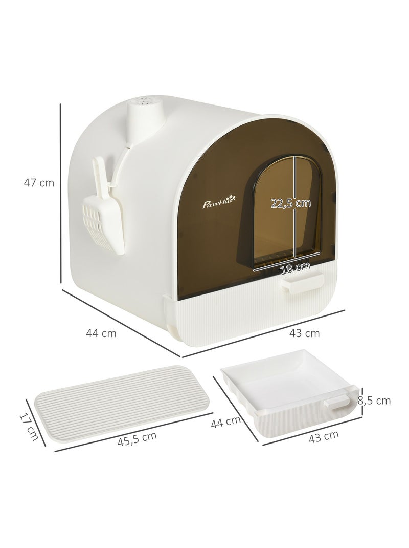 Maison de toilette chat pelle et filtre inclus PP Blanc - Kiabi