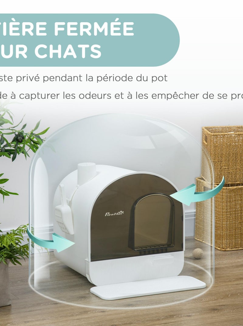 Maison de toilette chat pelle et filtre inclus PP Blanc - Kiabi