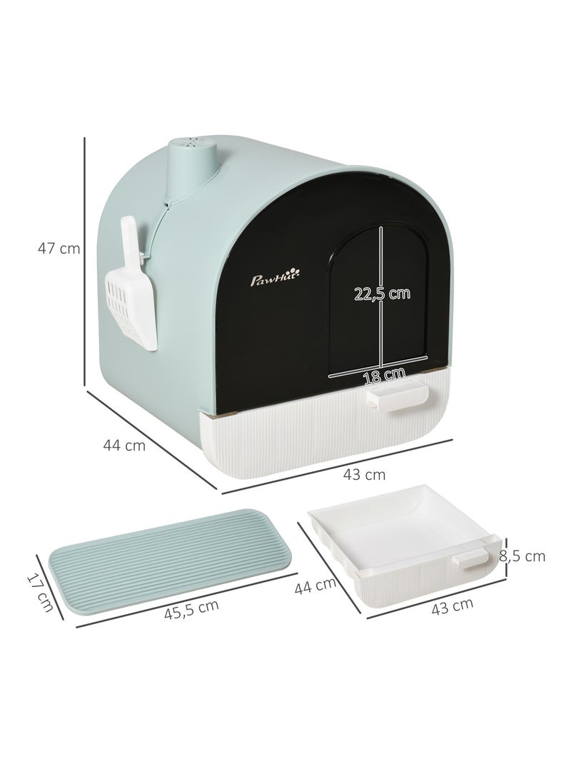 Maison de toilette chat pelle et filtre inclus PP Bleu - Kiabi