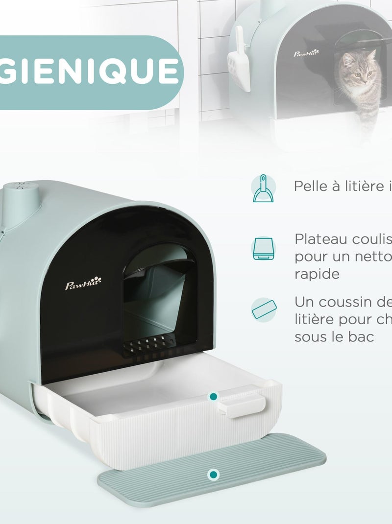 Maison de toilette chat pelle et filtre inclus PP Bleu - Kiabi