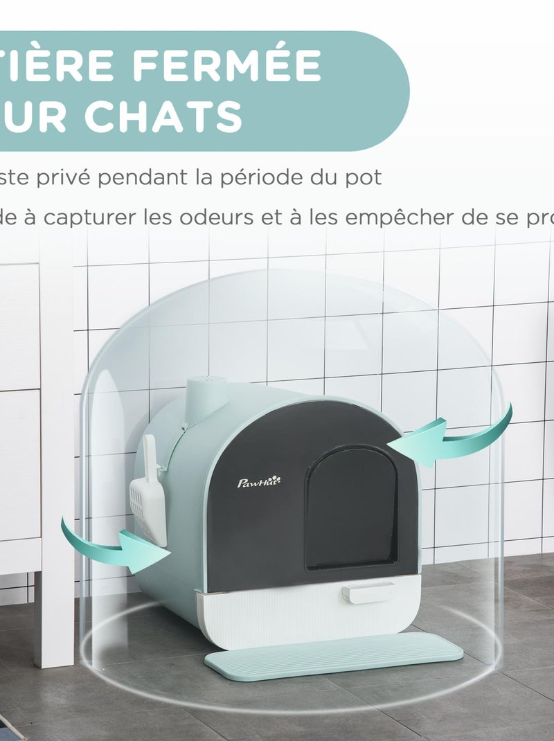 Maison de toilette chat pelle et filtre inclus PP Bleu - Kiabi
