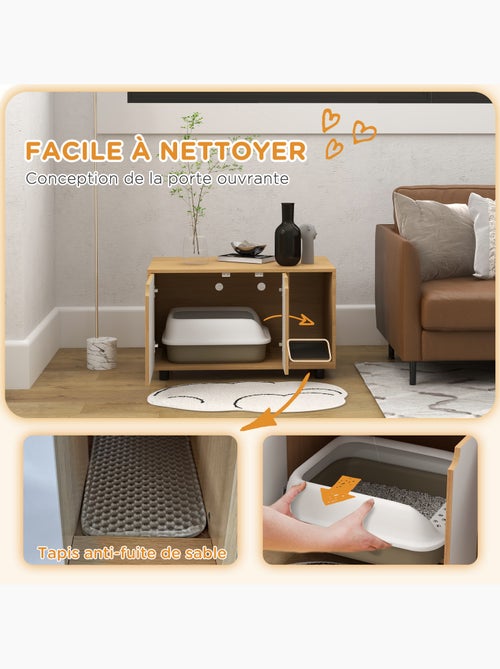 Maison de toilette chat style scandinave - portes, aérations - naturel blanc - Kiabi Maison de toilette chat style scandinave - portes, aérations - naturel blanc - Kiabi