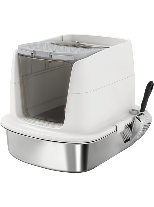 Maison de toilette fermée bac acier inox filtre désodorisant pelle porte trappe - Kiabi Maison de toilette fermée bac acier inox filtre désodorisant pelle porte trappe - Kiabi