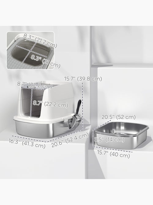 Maison de toilette fermée bac acier inox filtre désodorisant pelle porte trappe - Kiabi Maison de toilette fermée bac acier inox filtre désodorisant pelle porte trappe - Kiabi