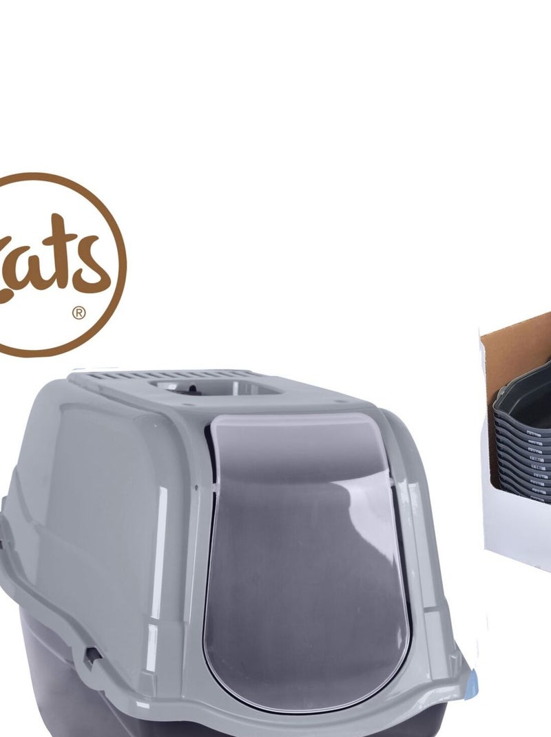 Maison de toilette litière fermée pour chat EDEN Gris - Kiabi