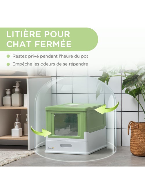 Maison de toilette pliable portable pour chat blanc vert - Kiabi Maison de toilette pliable portable pour chat blanc vert - Kiabi