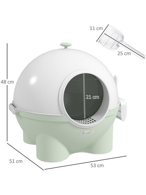 Maison de toilette pour chat design boule PP vert blanc - Kiabi