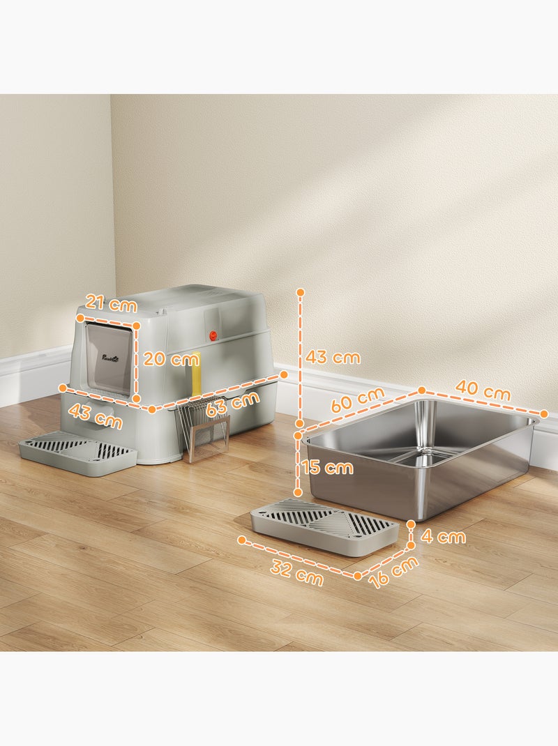 Maison de toilette xl 80l acier inox multi-accessoires gris Gris - Kiabi