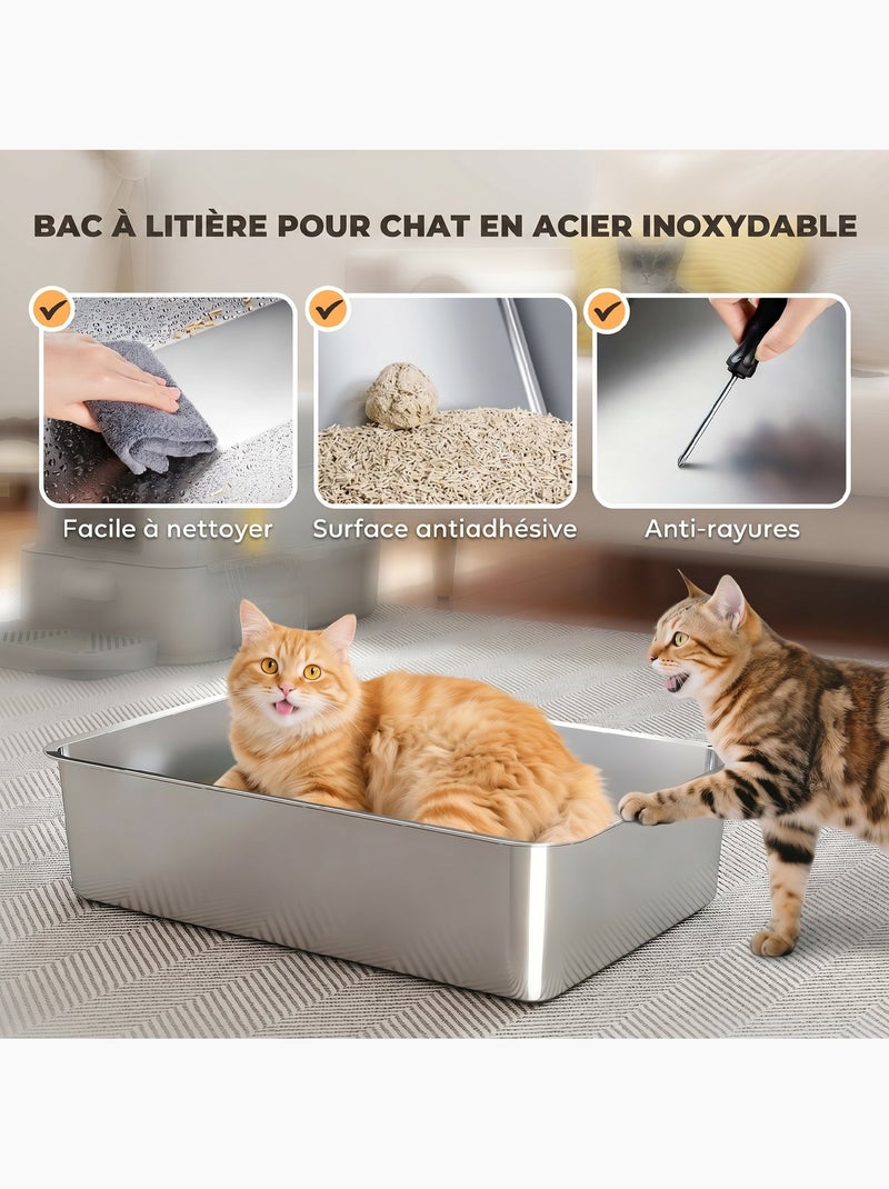 Maison de toilette xl 80l acier inox multi-accessoires gris Gris - Kiabi