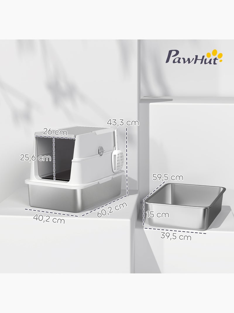 Maison de toilette xl gris clair bac acier inox Gris - Kiabi