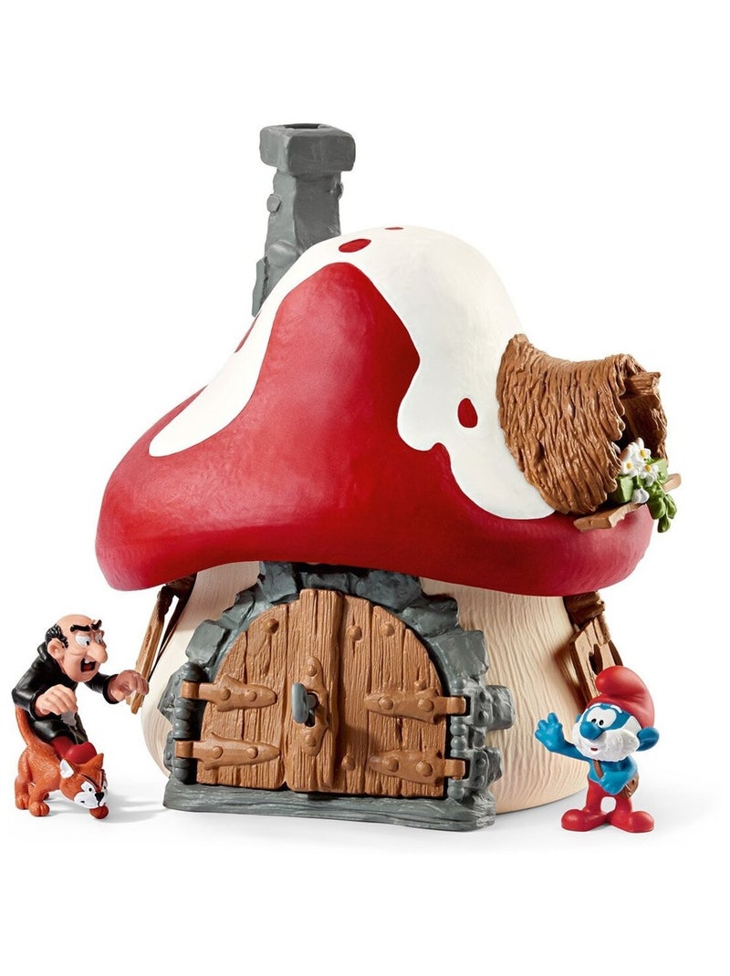 Maison des Schtroumpfs avec 2 figurines Rouge - Kiabi