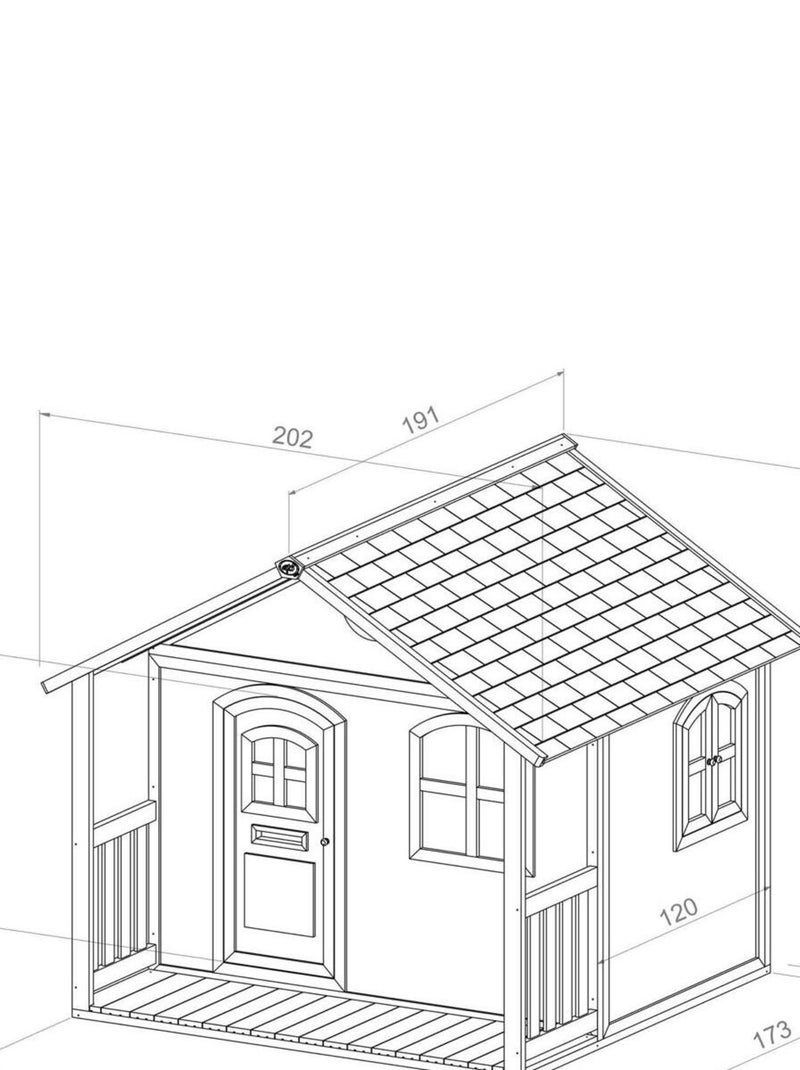 Maison en bois  marron et blanc pour enfants  Milan d'Axi Blanc - Kiabi