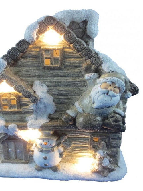 Maison lumineuse bonhomme de neige et pere noel - Kiabi