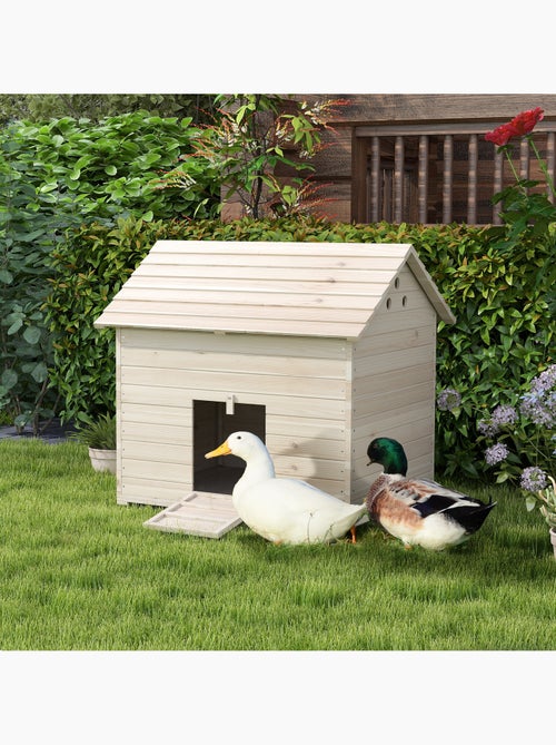 Maison pour rongeur - grande niche en bois pour canard - naturel - Kiabi