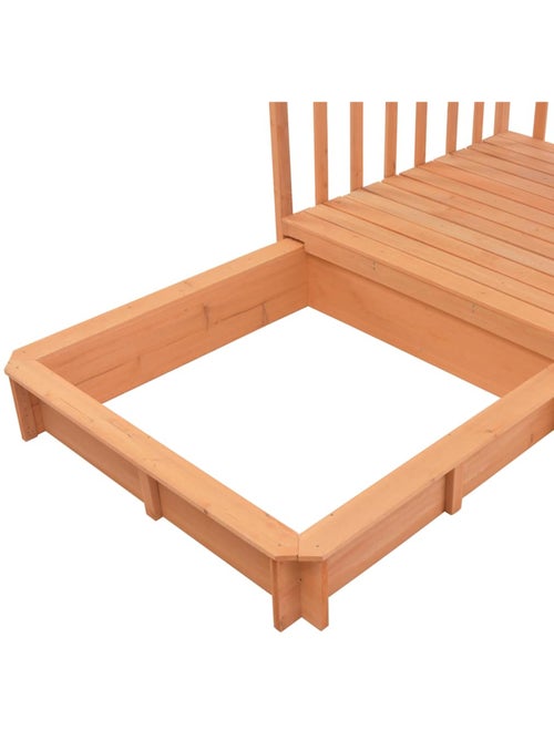 Maisonnette de jeu en sapin avec bac à sable et toit anti-uv vidaxl - Kiabi