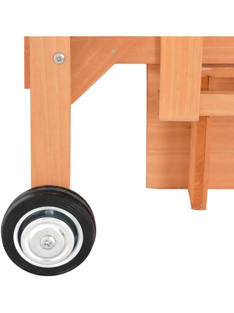 Maisonnette de jeu en sapin avec bac à sable et toit anti-uv vidaxl Beige naturel - Kiabi