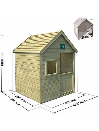 Maisonnette en bois traité pour enfantr MARINA
