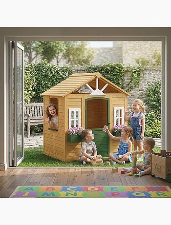 Maisonnette enfant cabane bois pré-huilé