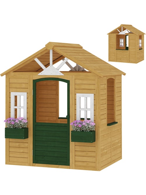 Maisonnette enfant cabane bois pré-huilé - Kiabi