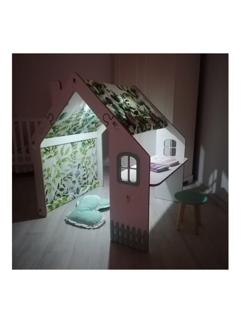 Maisonnette pour enfant en bois Blanc Vert - Kiabi