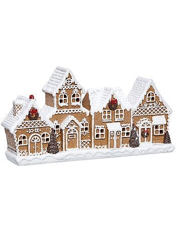 Maisons de noël lumineuses 6 led l. 24 cm à piles
