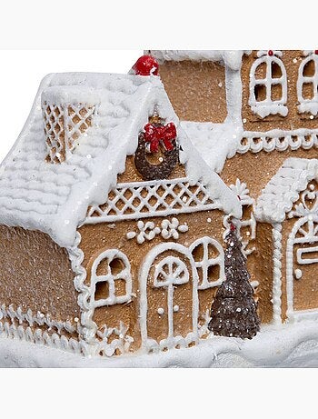 Maisons de noël lumineuses 6 led l. 24 cm à piles