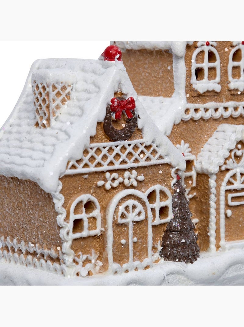 Maisons de noël lumineuses 6 led l. 24 cm à piles Marron - Kiabi