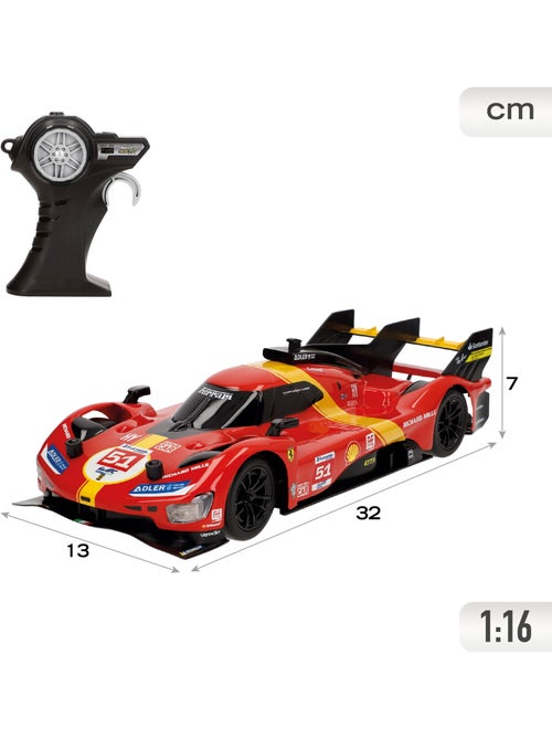 Maisto ferrari 499p lmh voiture télécommandée (2023 24h le mans champion) avec lumière 1:16 - Kiabi