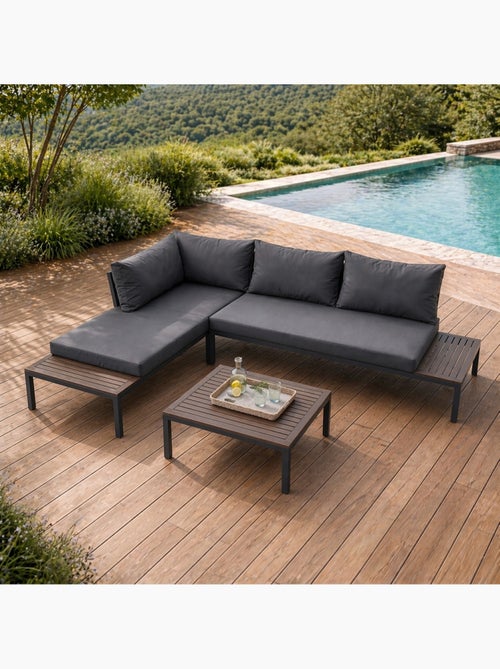 MAJURO Salon de jardin 3-4 places avec table basse gris foncé - Kiabi