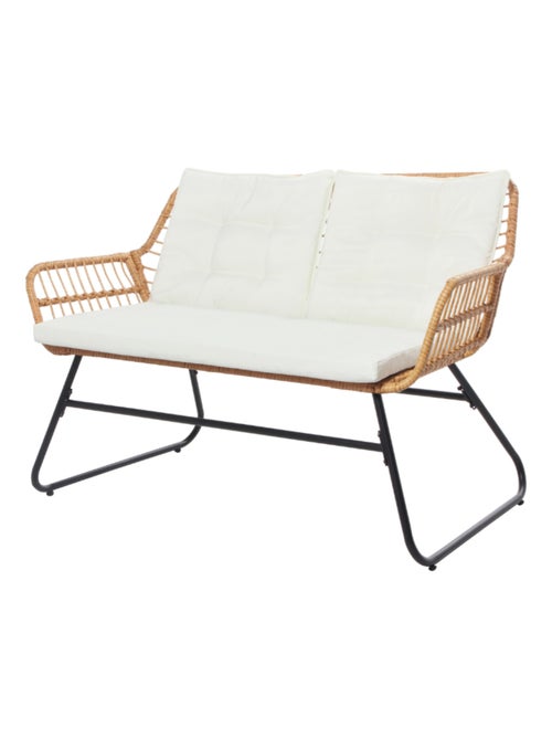 MALAGA Salon de jardin bas 4 places effet rotin - Kiabi