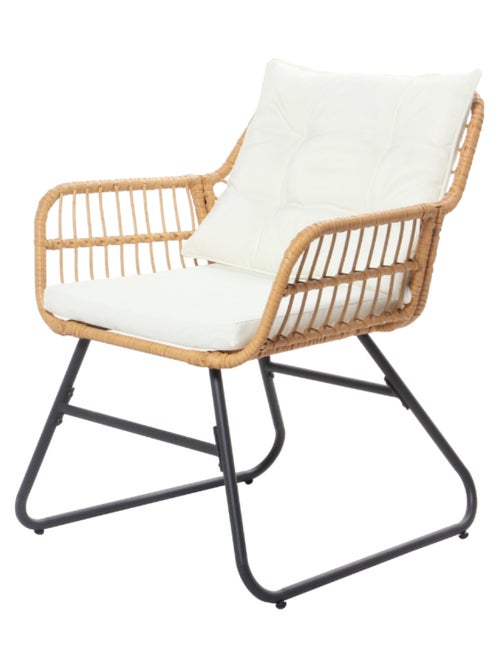 MALAGA Salon de jardin bas 4 places effet rotin - Kiabi