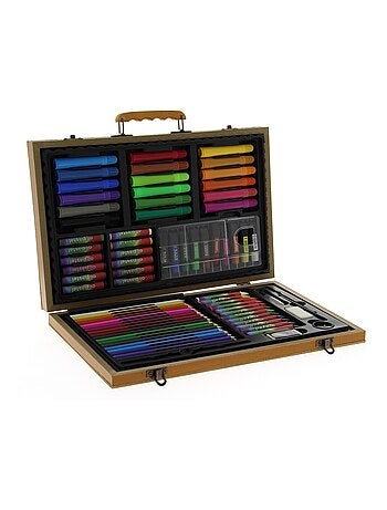 Malette Dessin Peinture Bois 77 Pièces - Akor