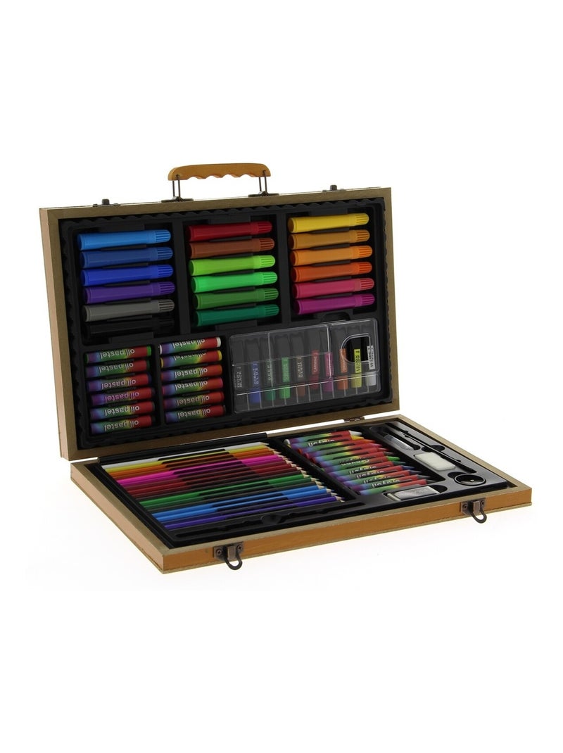 Malette Dessin Peinture Bois 77 Pièces - Akor N/A - Kiabi