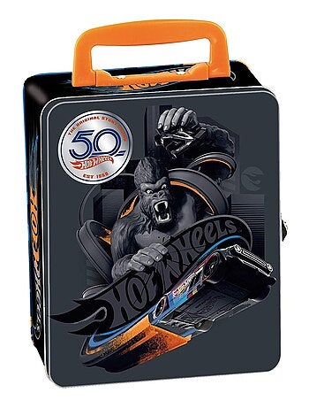 Mallette de collection hot wheels en métal pour 50 voitures
