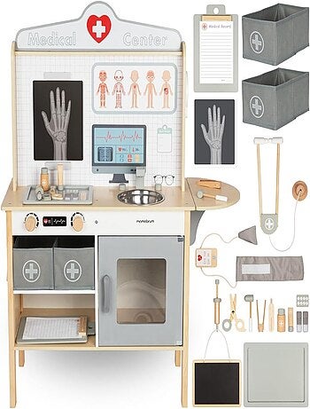 Mallette de docteur en bois avec accessoires mamabrum