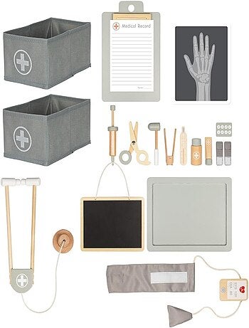 Mallette de docteur en bois avec accessoires mamabrum
