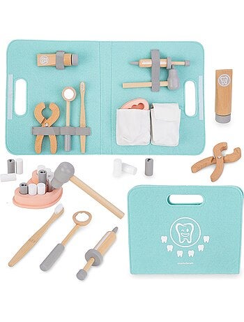 Mallette dentiste bois enfant sacoche machoire jouet imitation mamabrum