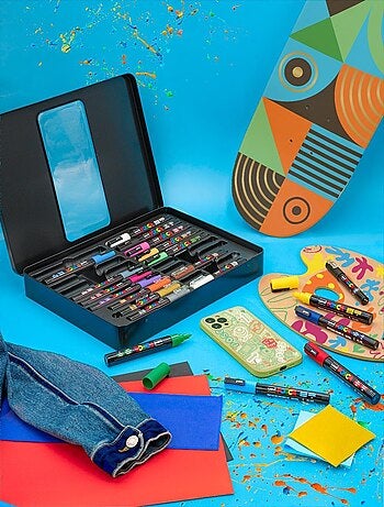 Mallette Métal 20 Marqueurs "Pop Colours" - Pointes Multiples (PC-1MC, 3M, 5M) - Tout Suppor