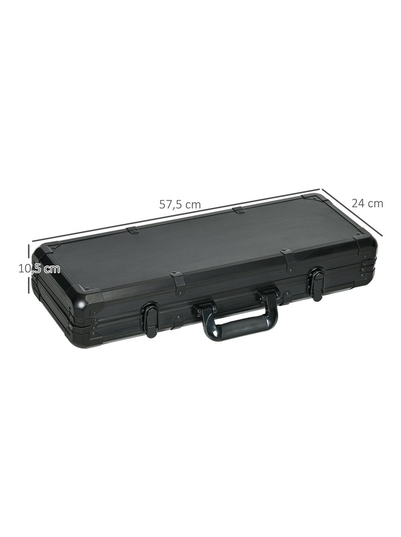 Mallette pro de poker coffret pro poker 500 jetons 2 jeux cartes 5 dés 3 boutons aluminium noir N/A - Kiabi
