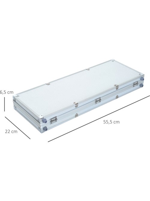 Mallette professionnelle de poker 500 jetons 2 jeux de cartes 5 dés bouton dealer 2 clés alu - Kiabi