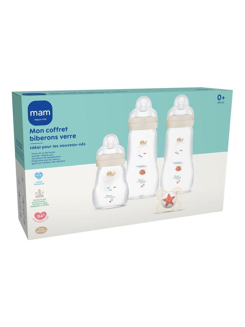 MAM - Coffret biberons verre Beige - Kiabi