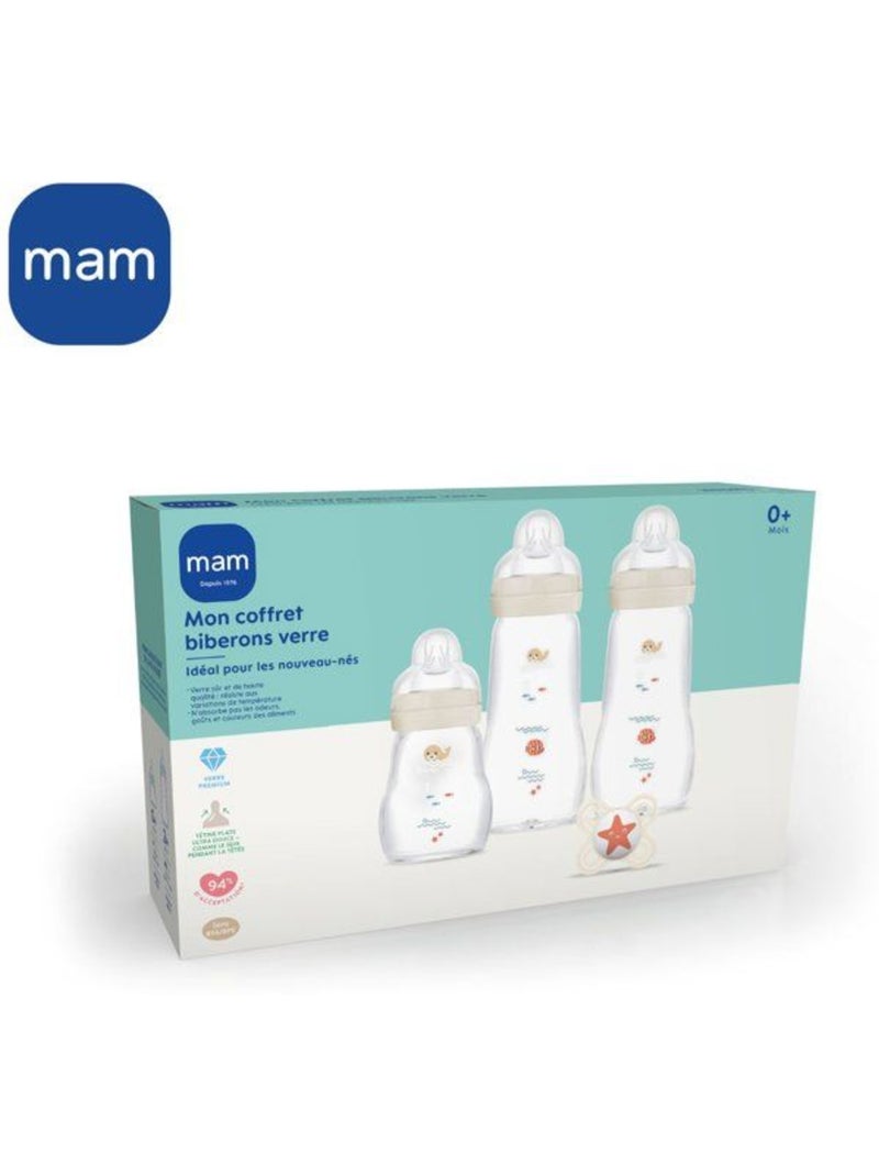 MAM - Coffret biberons verre Beige - Kiabi