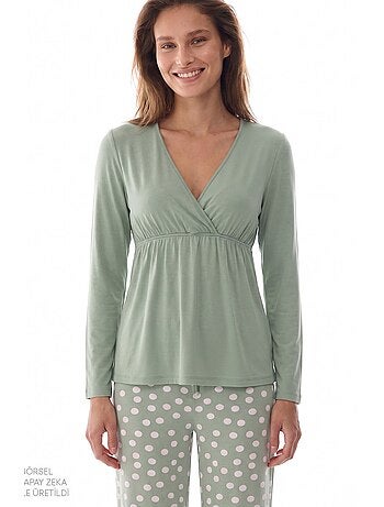 Mama ensemble de pyjama à pois et manches longues penti