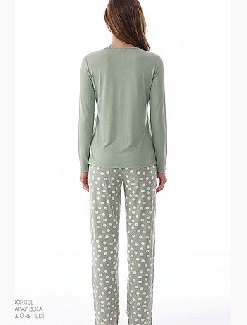 Mama ensemble de pyjama à pois et manches longues penti