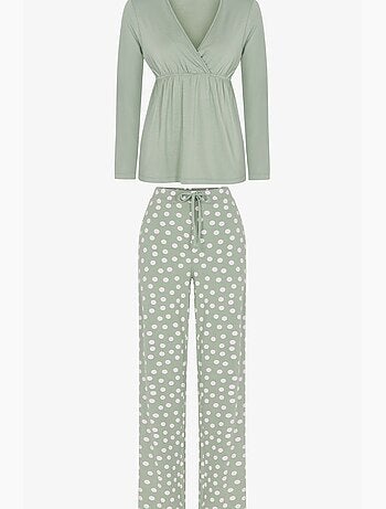 Mama ensemble de pyjama à pois et manches longues penti