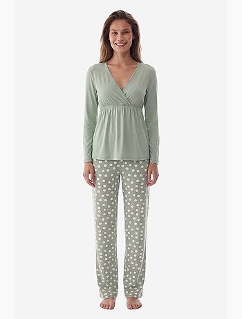 Mama ensemble de pyjama à pois et manches longues penti