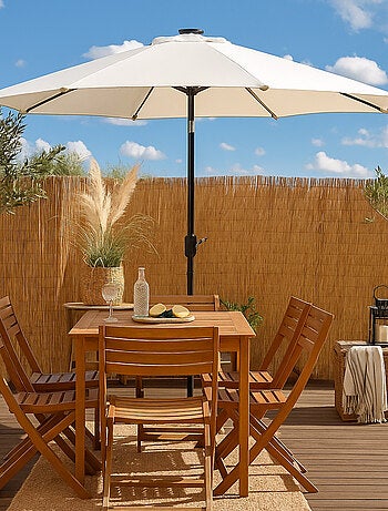 MANAROLA - Parasol circulaire 3m droit avec LED bleu en aluminium