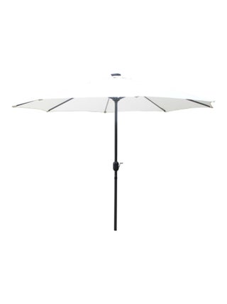 MANAROLA - Parasol circulaire 3m droit avec LED écru en aluminium