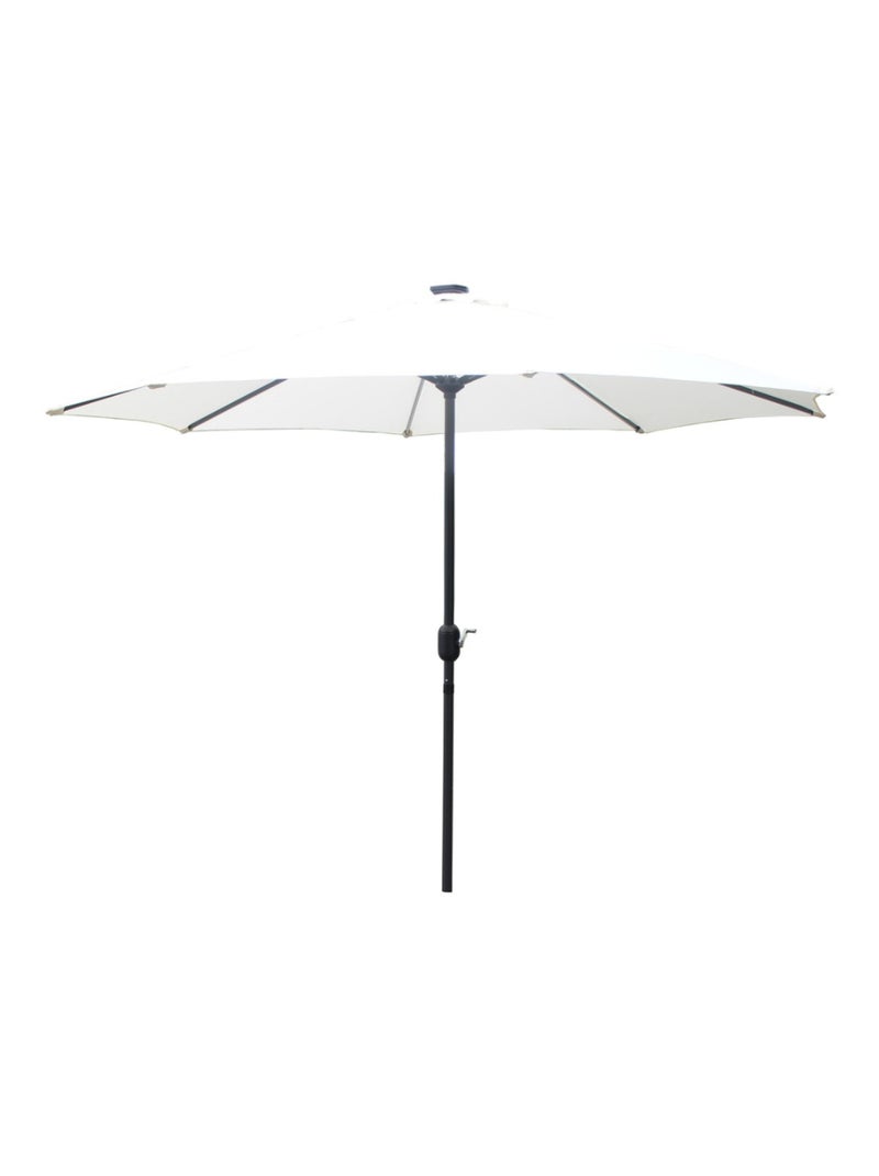 MANAROLA - Parasol circulaire 3m droit avec LED écru en aluminium Gris Ecru - Kiabi